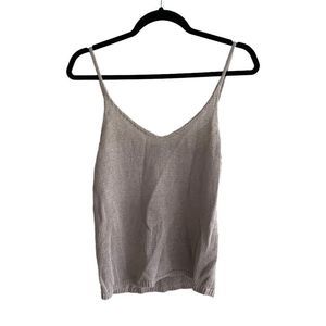 BANANA REPUBLIC Linen Blend Knit Sleeveless Sweater Tank Top Tan M